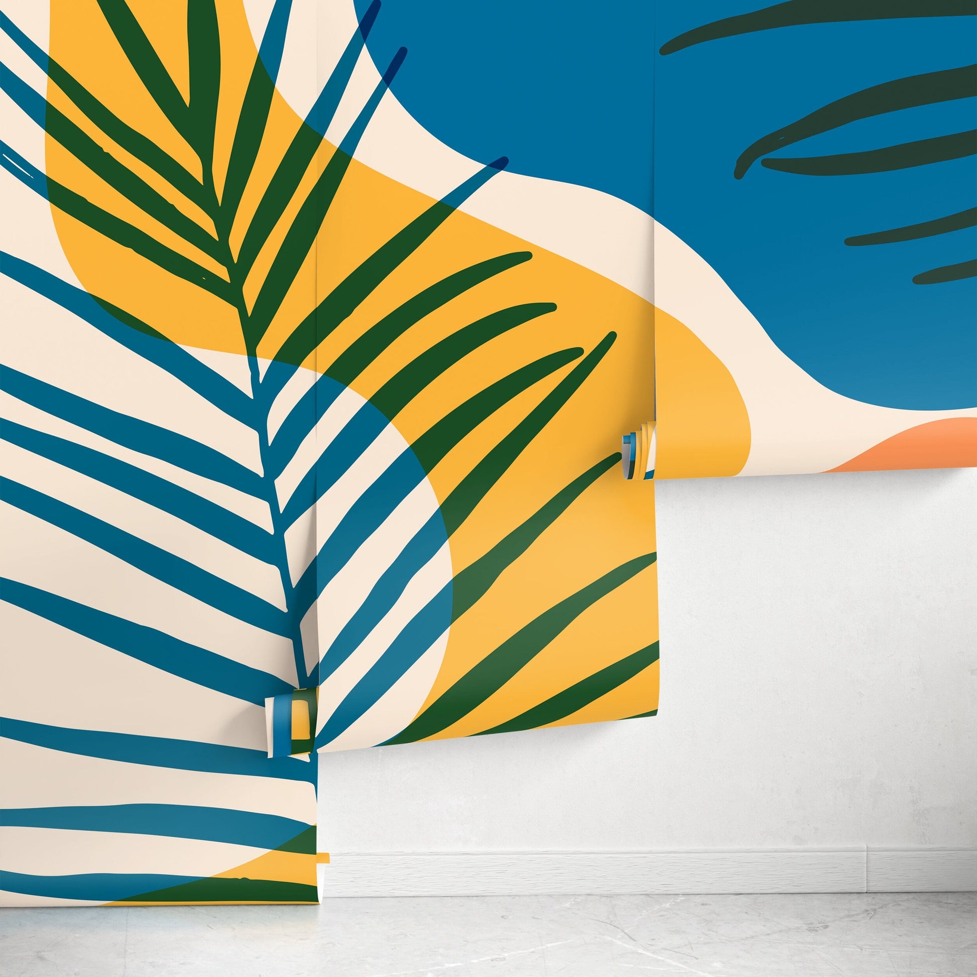 Colorful Palms Mural Removable Wallpaper Wall Tropical - B959