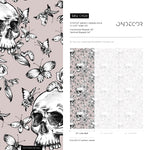 Butterfly and Skull Wallpaper Vintage Floral Wallpaper Peel and Stick and Traditional Wallpaper - D928