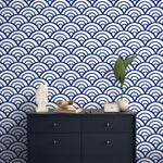 Temporary Wallpaper Nursery Decor Removable Wallpaper Peel and Stick Geometric Wallpaper Wall Cute Navy Blue Wallpaper - A566