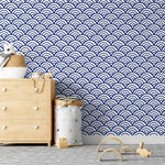 Temporary Wallpaper Nursery Decor Removable Wallpaper Peel and Stick Geometric Wallpaper Wall Cute Navy Blue Wallpaper - A566