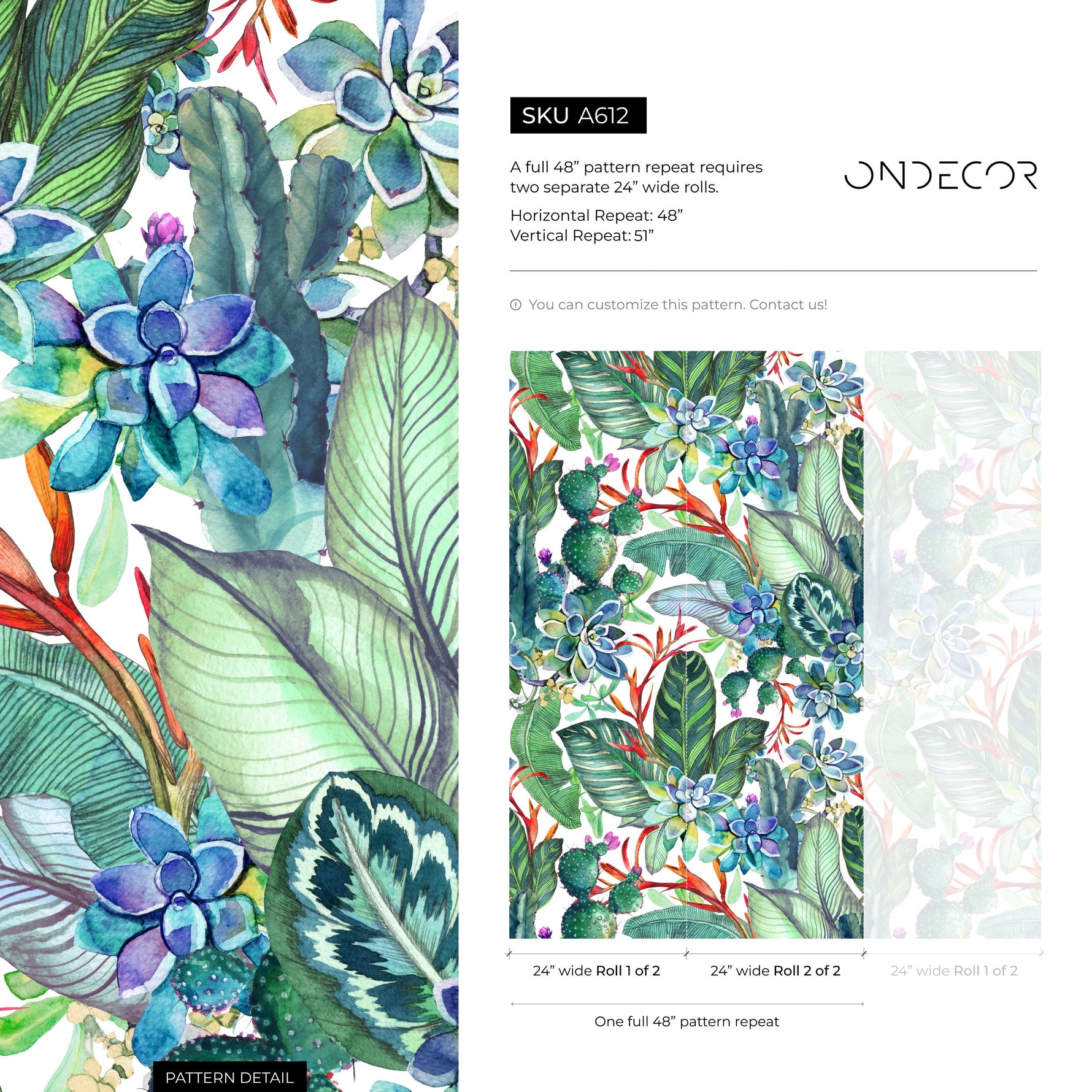 Removable Wallpaper Floral Wall Temporary Wallpaper Nursery Wallpaper Wall Decor Wall Paper Removable Peel and Stick Wallpaper - A612