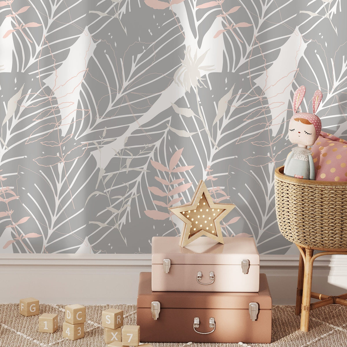 Removable Wallpaper Floral Wall Temporary Wallpaper Nursery Wallpaper Wall Decor Wall Paper Removable Peel and Stick Wallpaper - A678