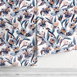 Watercolor Orchid Wallpaper, Removable Wallpaper, Flower Wallpaper, Violet, Print, - A940
