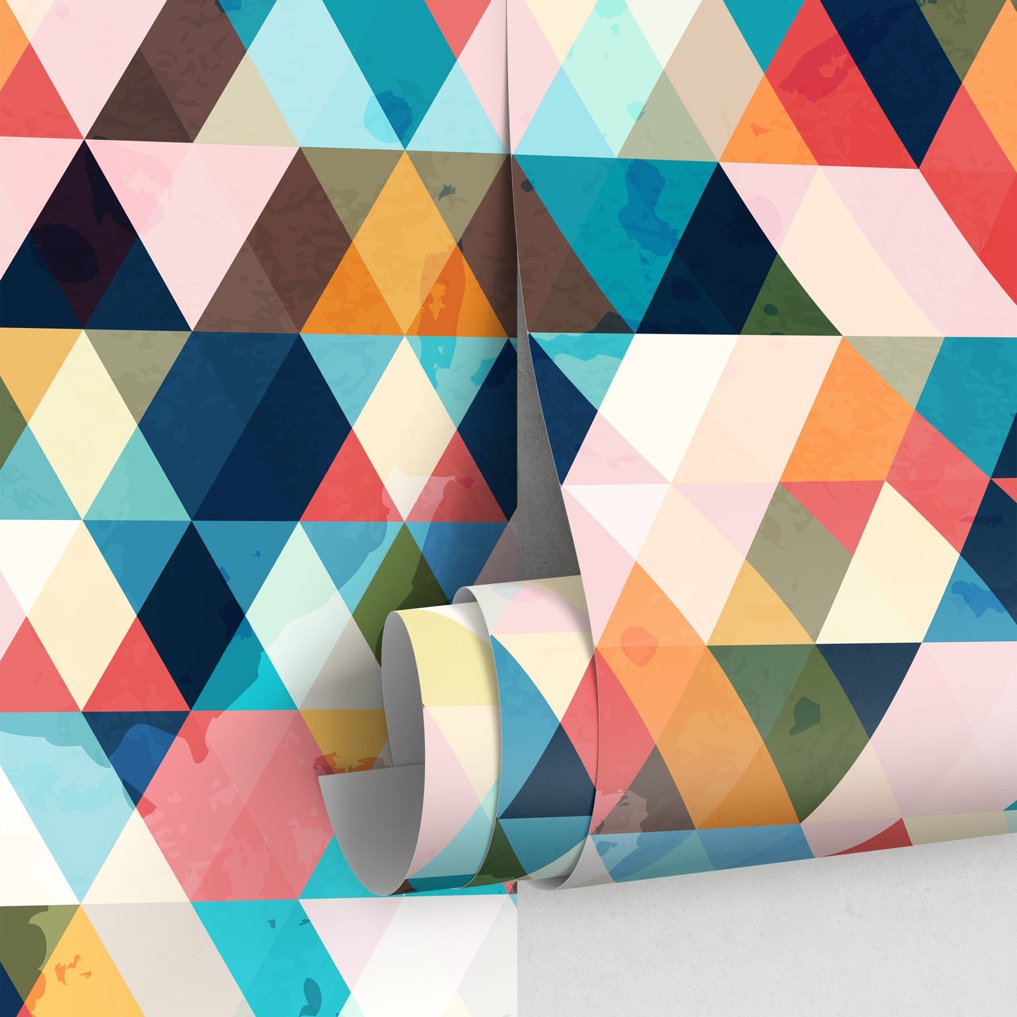 Geometric wallpaper, Triangle Wallpaper, Watercolor Wallpaper, Triangle Pattern, Geometric Wallpaper, Removable wallpaper - A153
