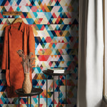 Geometric wallpaper, Triangle Wallpaper, Watercolor Wallpaper, Triangle Pattern, Geometric Wallpaper, Removable wallpaper - A153