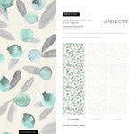 Boho, Removable Wallpaper, Watercolor Leaves, Botanical, Temporary Wallpaper, Spring Pattern, Wall Paper Removable, Wallpaper - A321