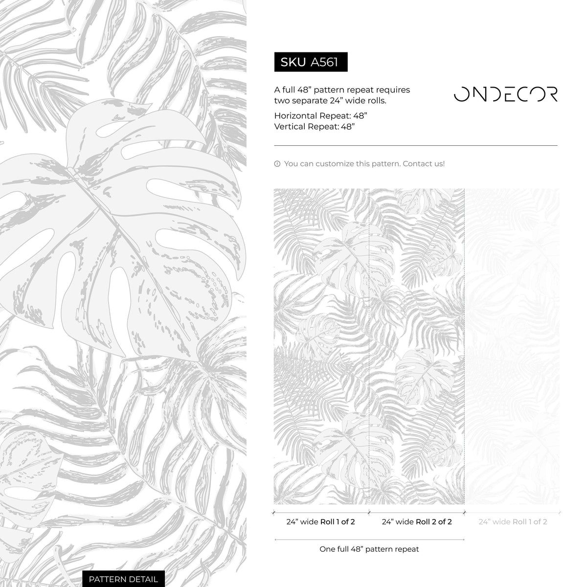 Removable Wallpaper, Tropical Wallpaper, Leaf Wallpaper, Leaves Wallpaper, Wall Paper, Peel and Stick Wallpaper, Wallpaper - A561