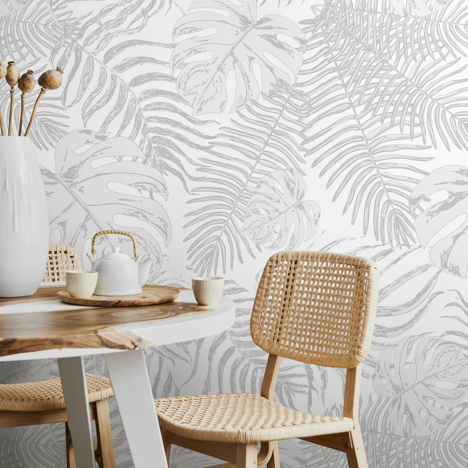 Removable Wallpaper, Tropical Wallpaper, Leaf Wallpaper, Leaves Wallpaper, Wall Paper, Peel and Stick Wallpaper, Wallpaper - A561