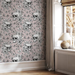 Butterfly and Skull Wallpaper Vintage Floral Wallpaper Peel and Stick and Traditional Wallpaper - D928