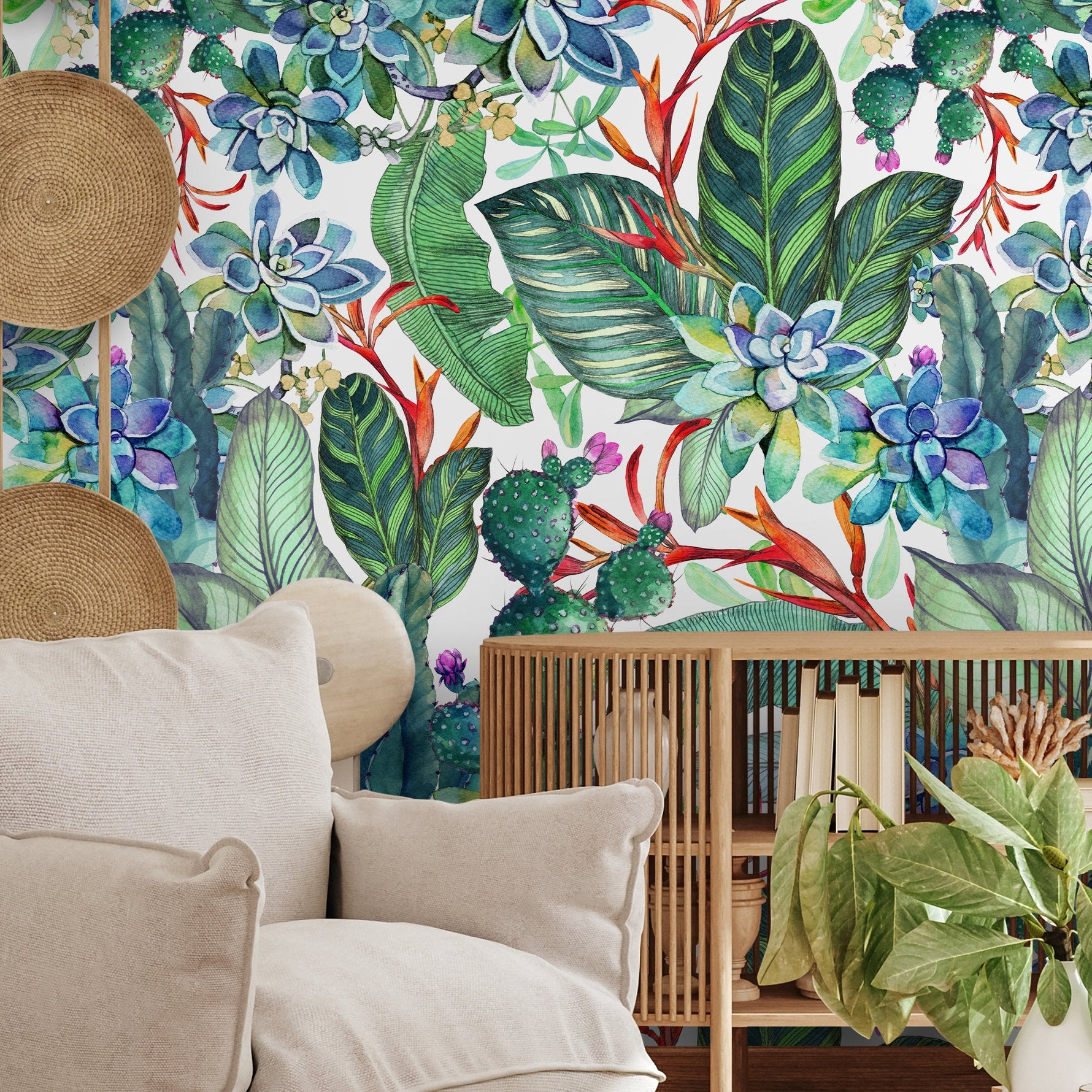 Removable Wallpaper Floral Wall Temporary Wallpaper Nursery Wallpaper Wall Decor Wall Paper Removable Peel and Stick Wallpaper - A612