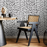 Temporary Wallpaper Peel and Stick Removable Wallpaper Abstract Dots Wall Paper Wall - Black and White Wallpaper - A640