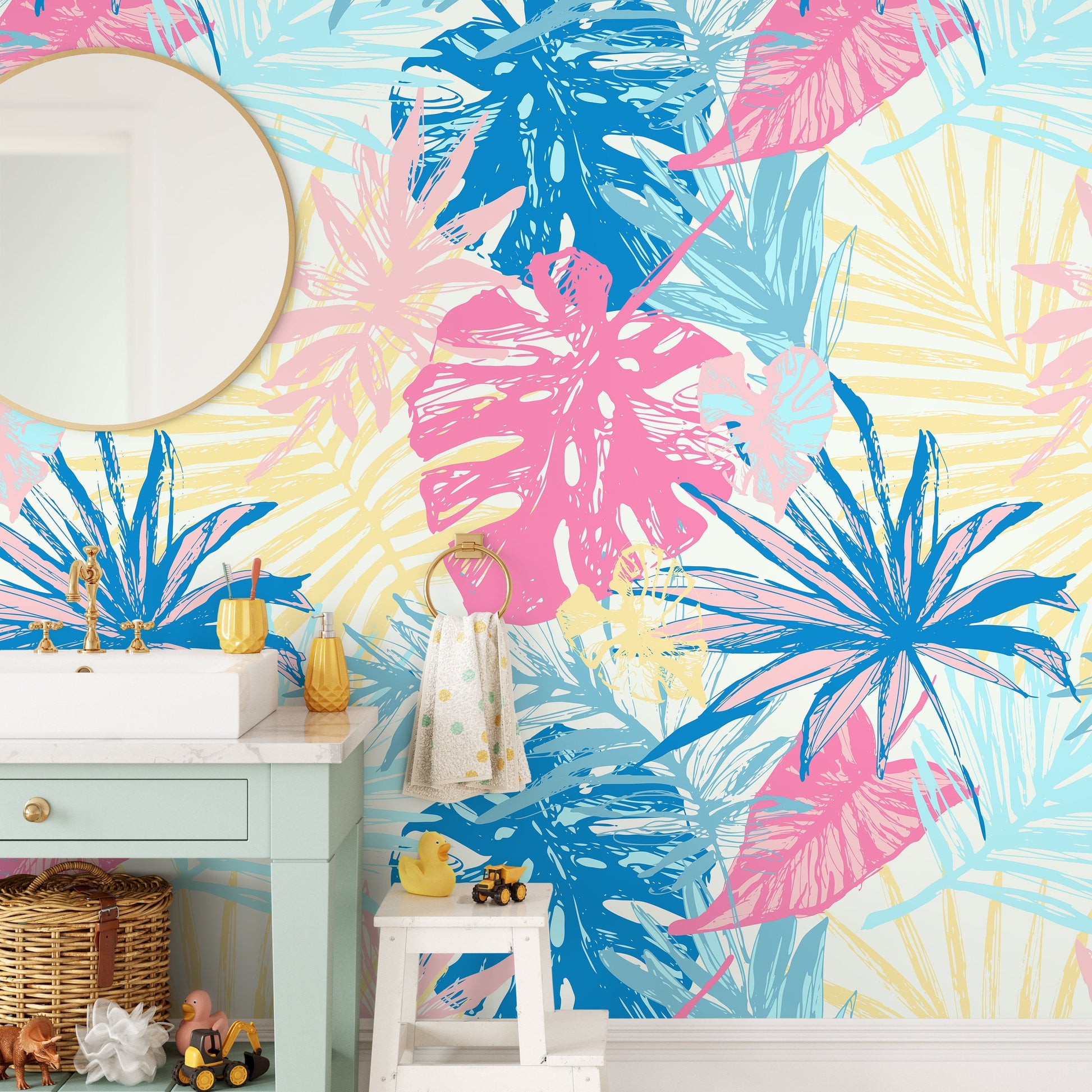 Tropical Self Adhesive Prop Art Removable Wallpaper Tropical Wallpaper Peel and Stick Wall Paper - A652