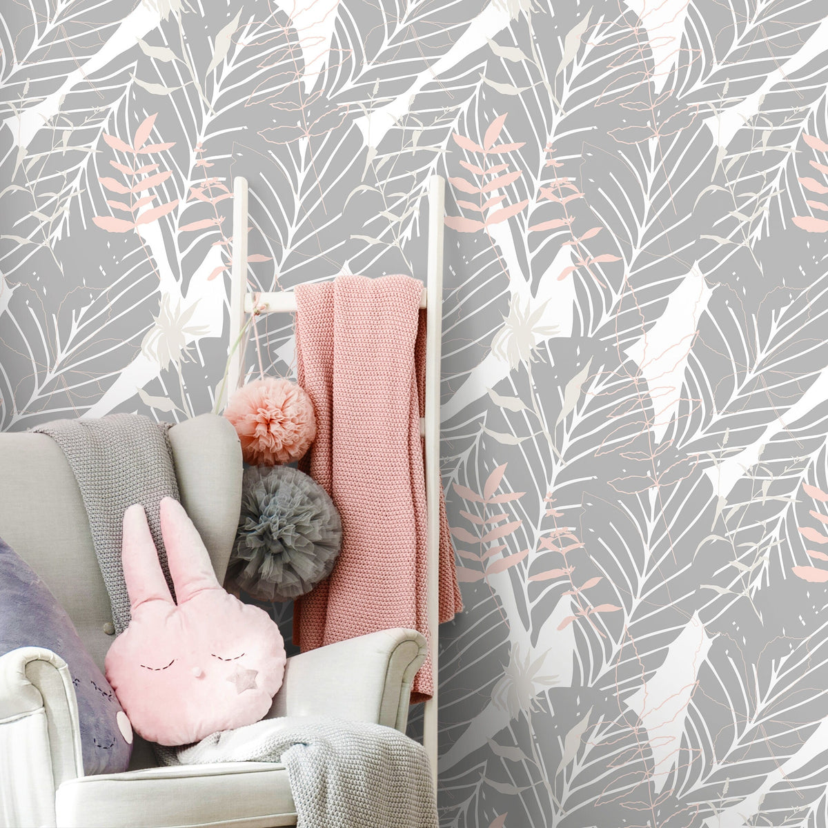 Removable Wallpaper Floral Wall Temporary Wallpaper Nursery Wallpaper Wall Decor Wall Paper Removable Peel and Stick Wallpaper - A678