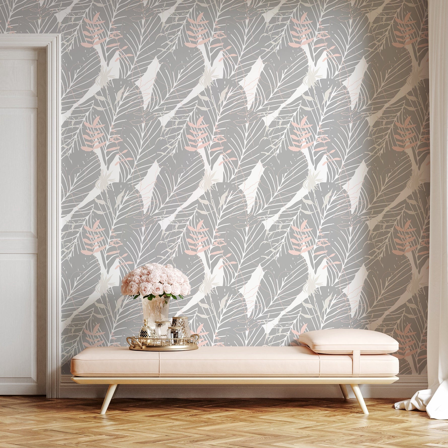 Removable Wallpaper Floral Wall Temporary Wallpaper Nursery Wallpaper Wall Decor Wall Paper Removable Peel and Stick Wallpaper - A678